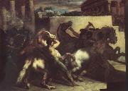 Theodore   Gericault The race of the wild horses oil on canvas